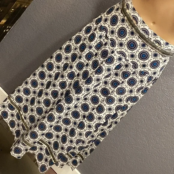 TORY BURCH - cotton skirt: lined, pleated, sequins & beaded waist & hem, zip - 4